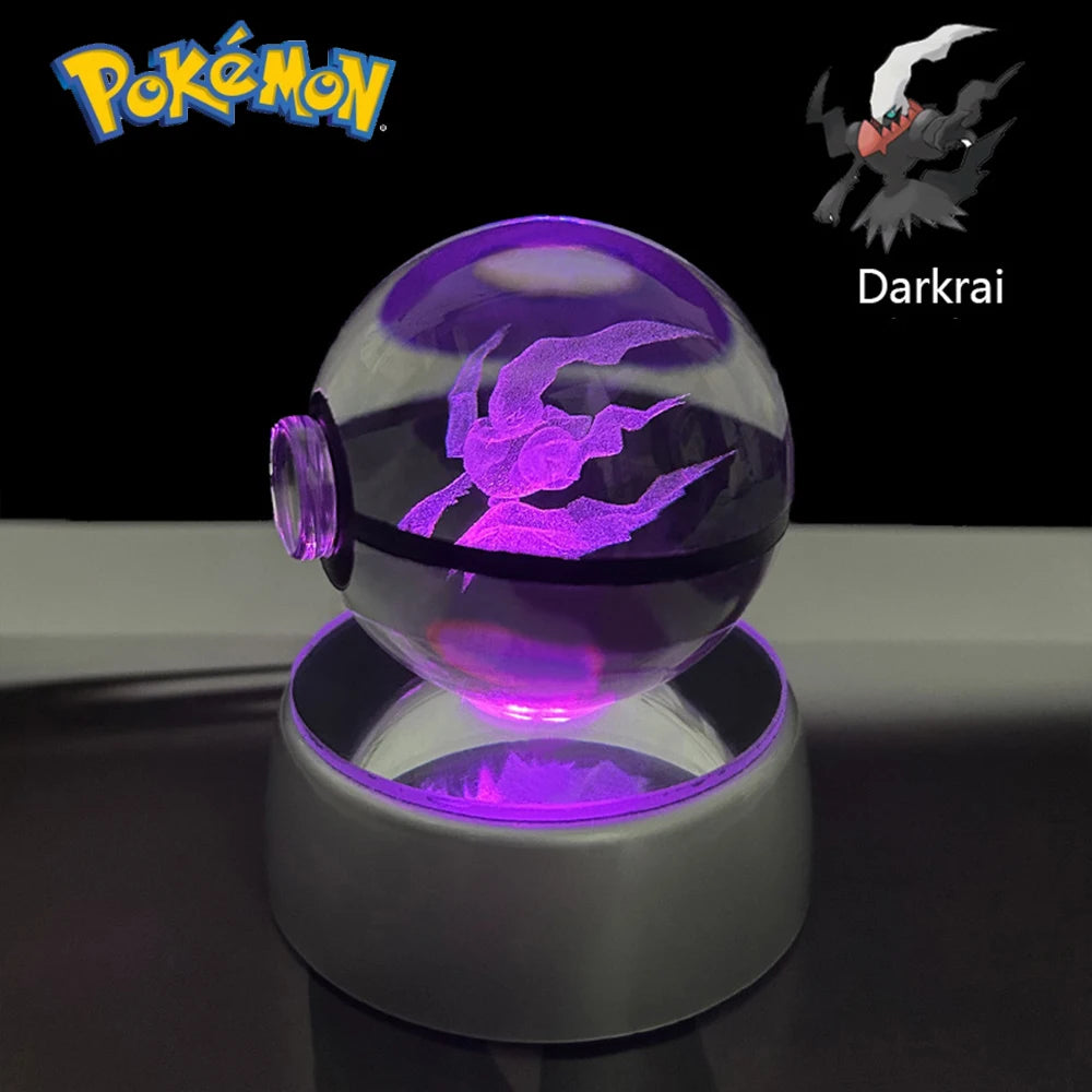 Pokémon 3D Crystal Ball LED – Pikachu, Gengar, Eevee, Mewtwo