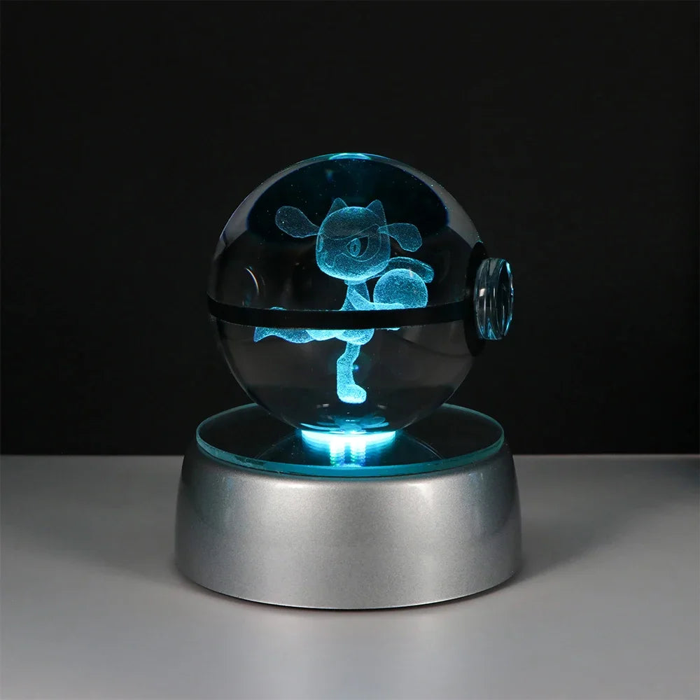 Pokémon 3D Crystal Ball LED – Pikachu, Gengar, Eevee, Mewtwo