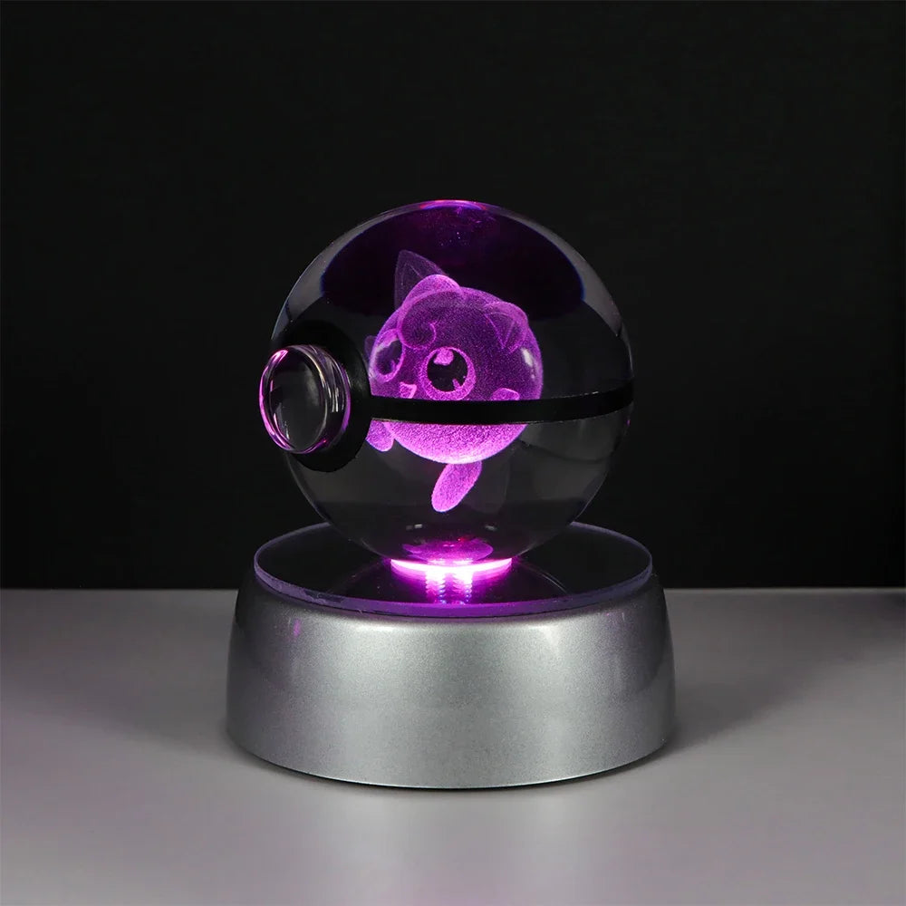 Pokémon 3D Crystal Ball LED – Pikachu, Gengar, Eevee, Mewtwo