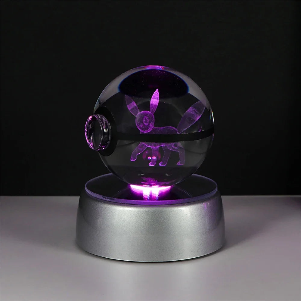 Pokémon 3D Crystal Ball LED – Pikachu, Gengar, Eevee, Mewtwo