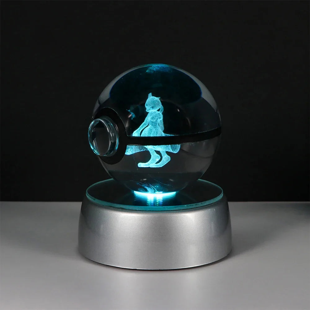Pokémon 3D Crystal Ball LED – Pikachu, Gengar, Eevee, Mewtwo