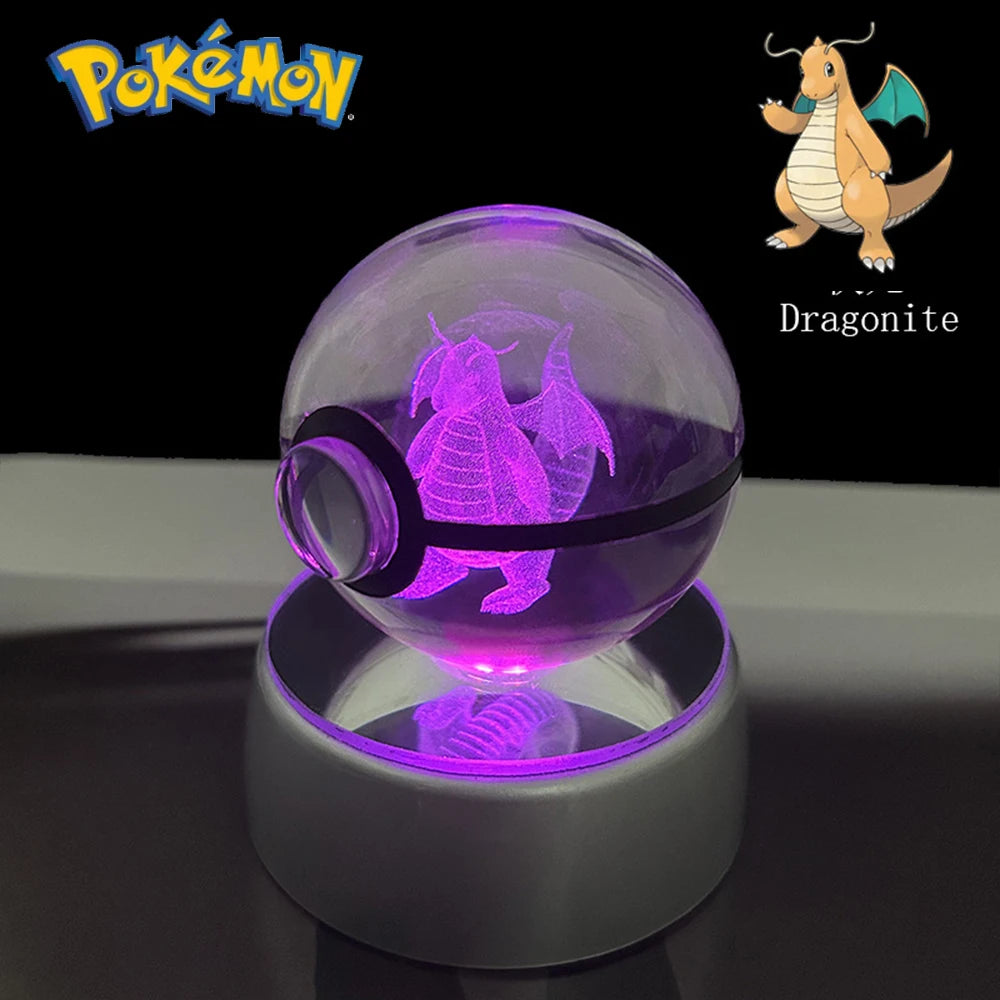 Pokémon 3D Crystal Ball LED – Pikachu, Gengar, Eevee, Mewtwo