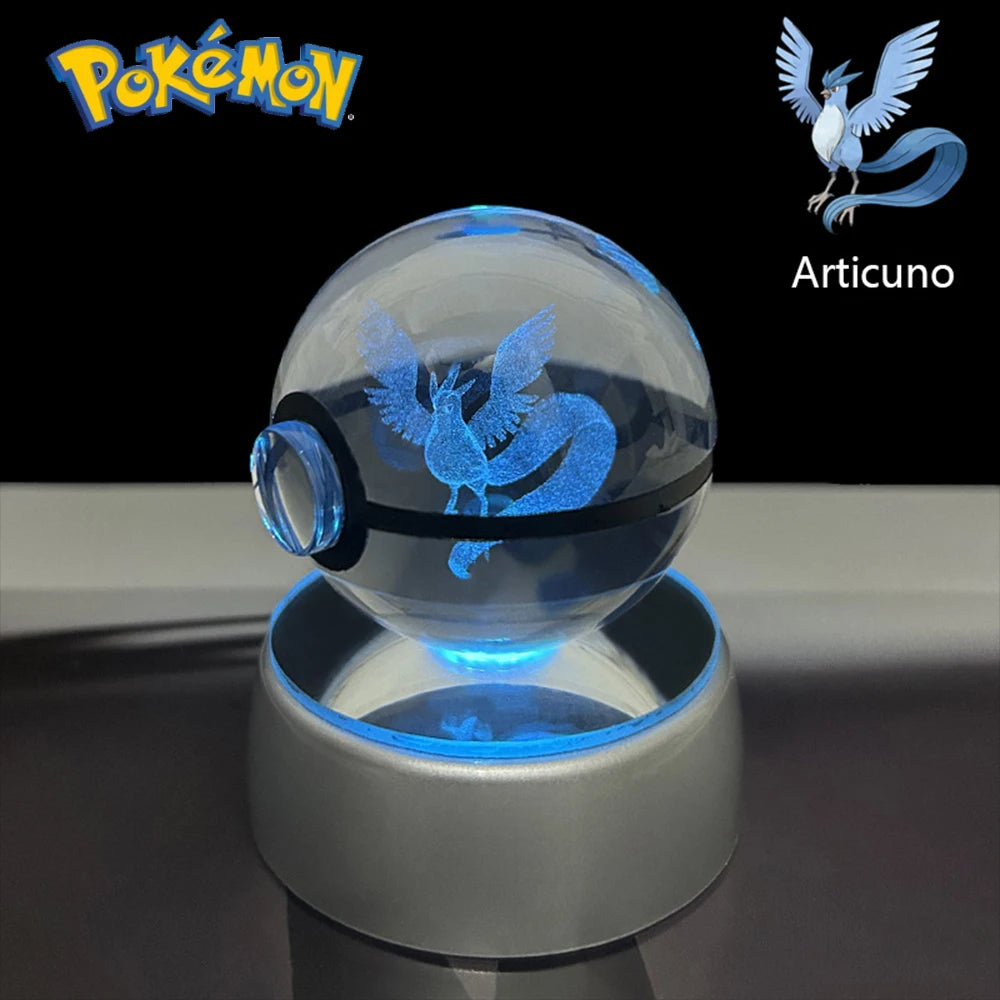 Pokémon 3D Crystal Ball LED – Pikachu, Gengar, Eevee, Mewtwo