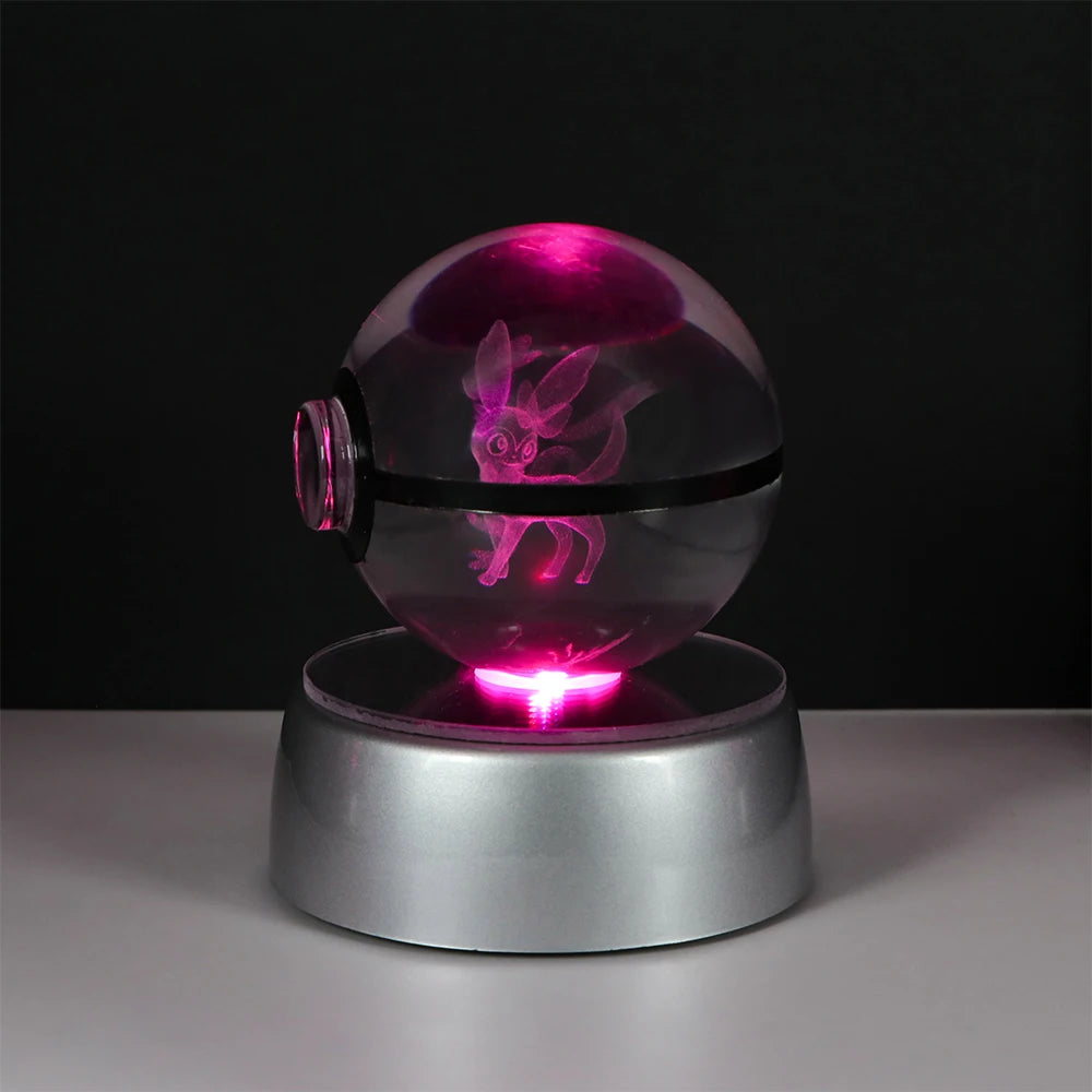 Pokémon 3D Crystal Ball LED – Pikachu, Gengar, Eevee, Mewtwo