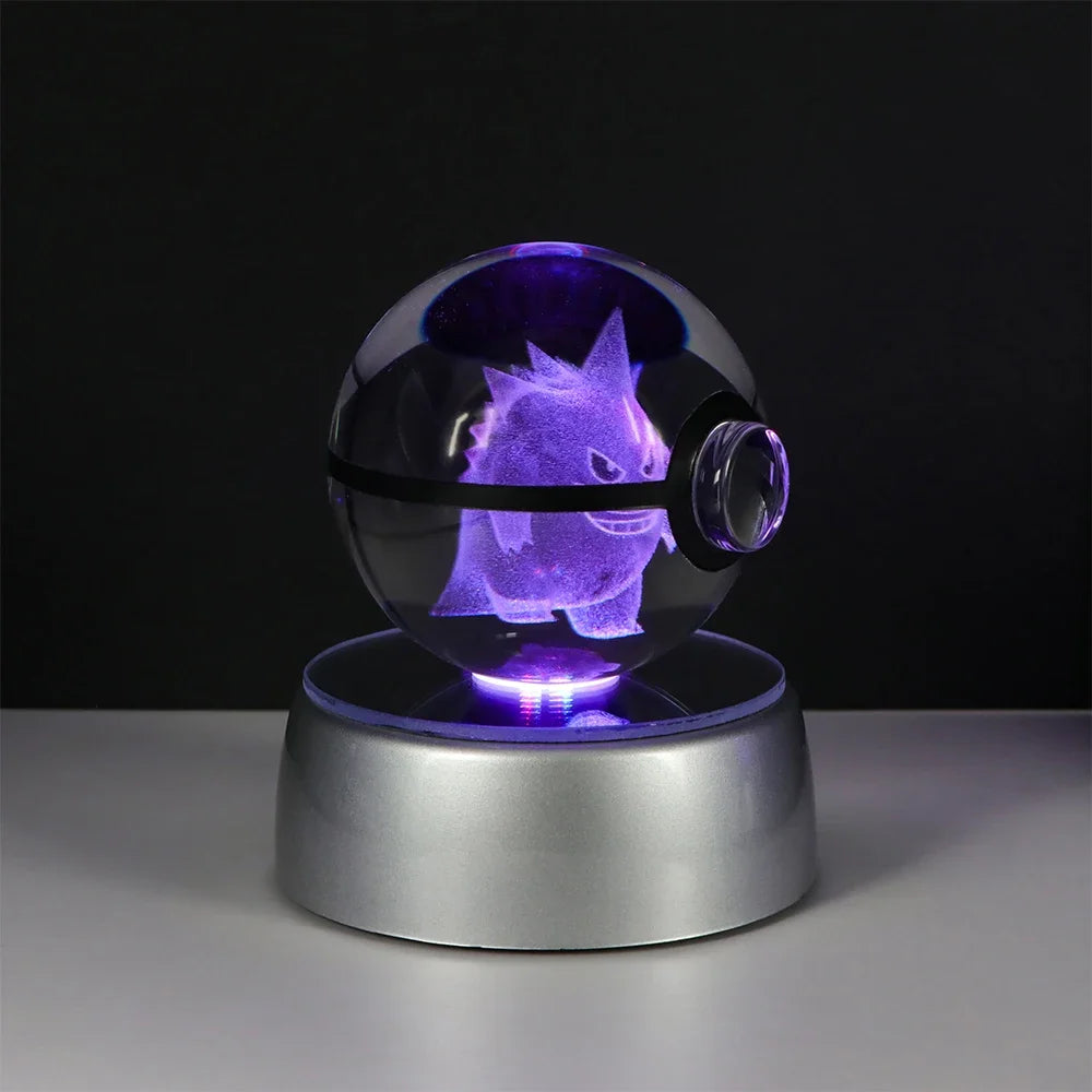 Pokémon 3D Crystal Ball LED – Pikachu, Gengar, Eevee, Mewtwo