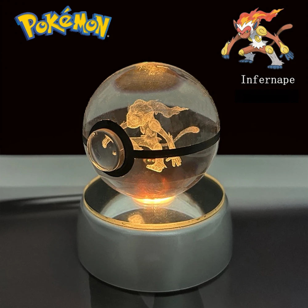 Pokémon 3D Crystal Ball LED – Pikachu, Gengar, Eevee, Mewtwo