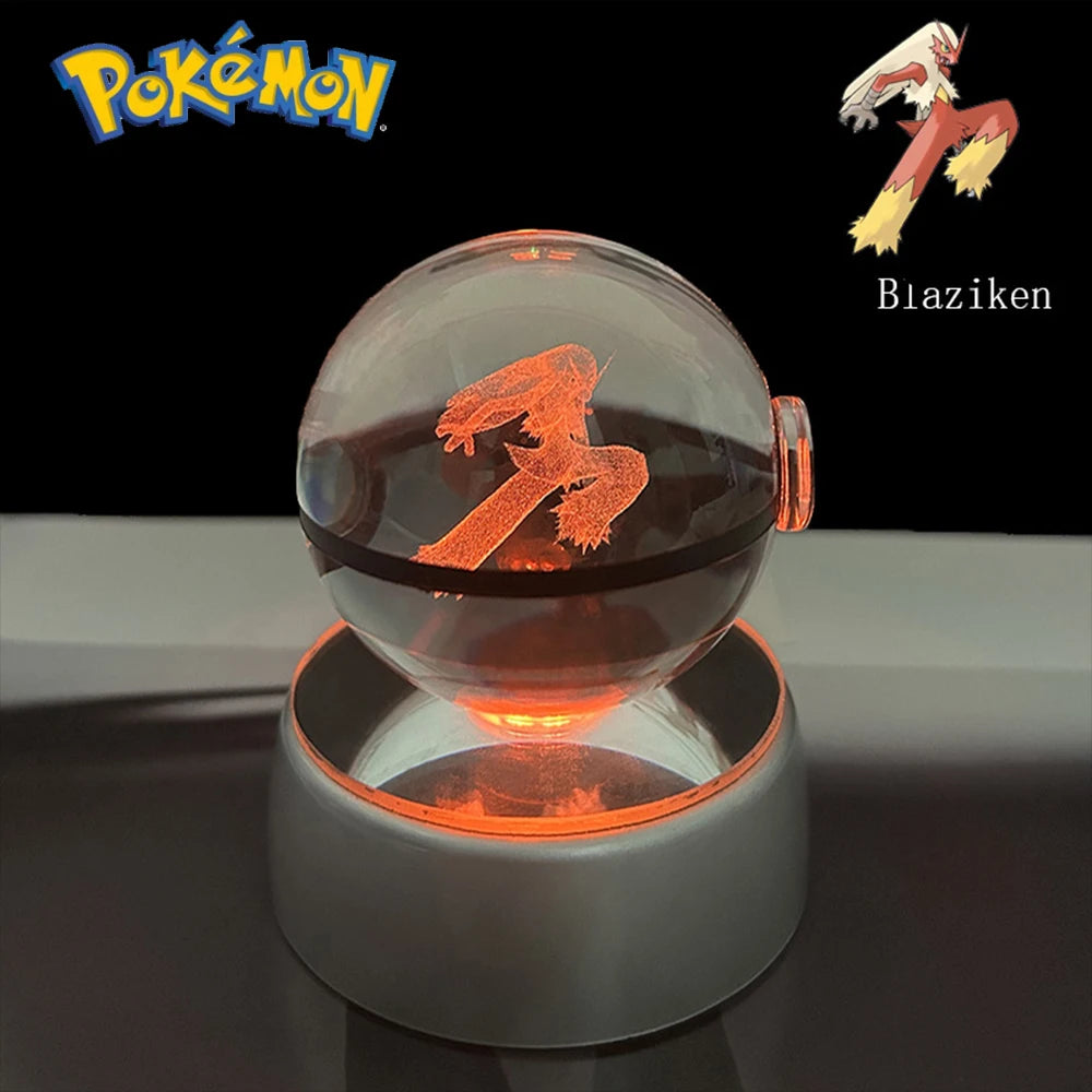 Pokémon 3D Crystal Ball LED – Pikachu, Gengar, Eevee, Mewtwo