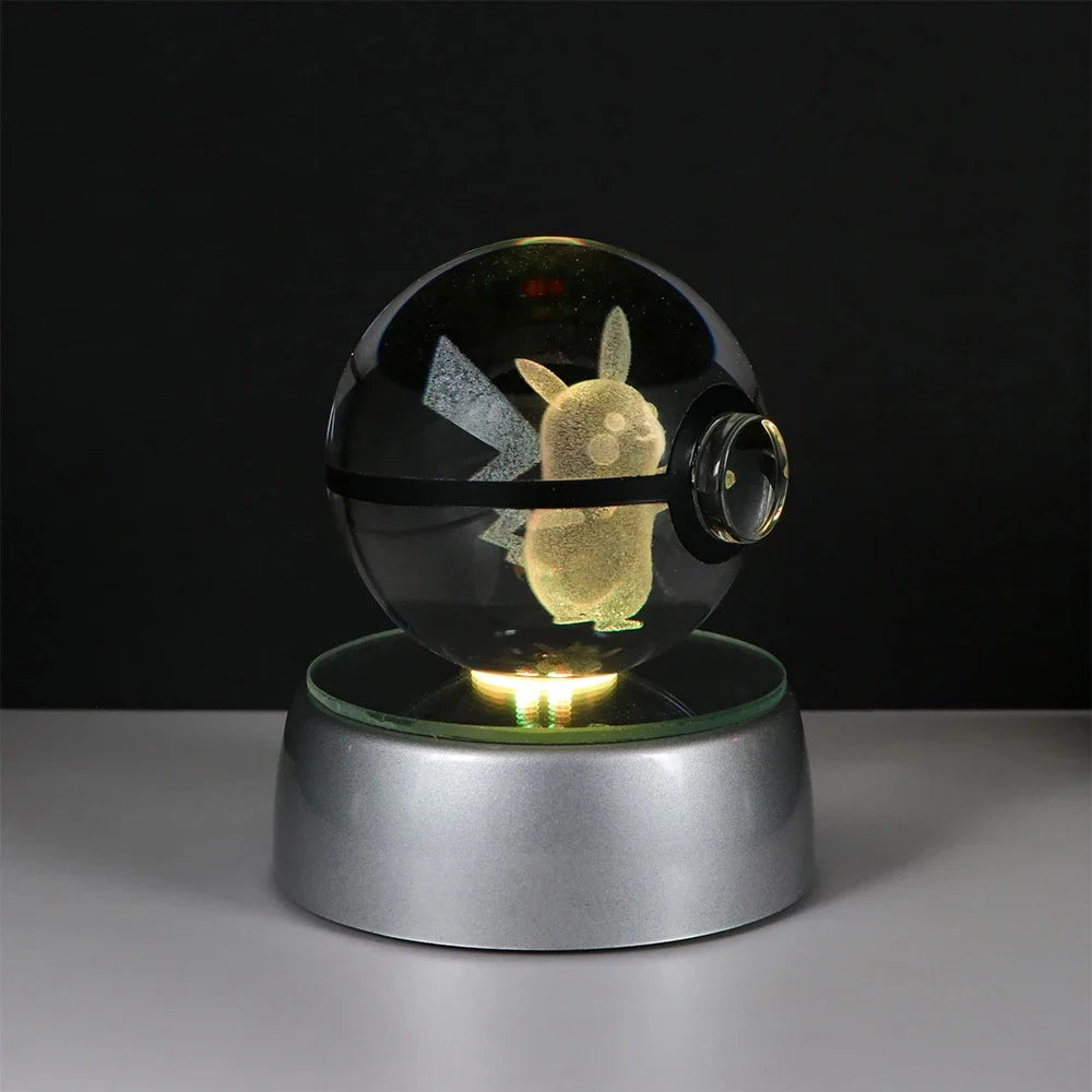 Pokémon 3D Crystal Ball LED – Pikachu, Gengar, Eevee, Mewtwo