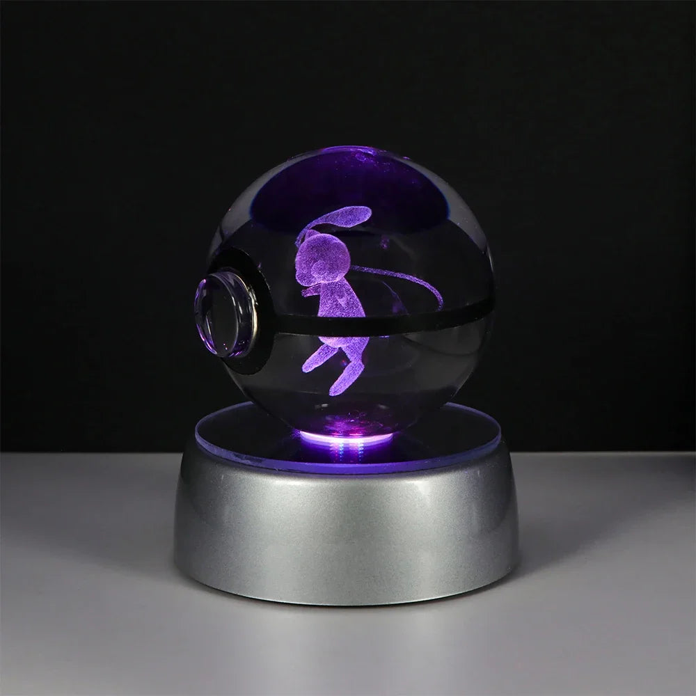 Pokémon 3D Crystal Ball LED – Pikachu, Gengar, Eevee, Mewtwo