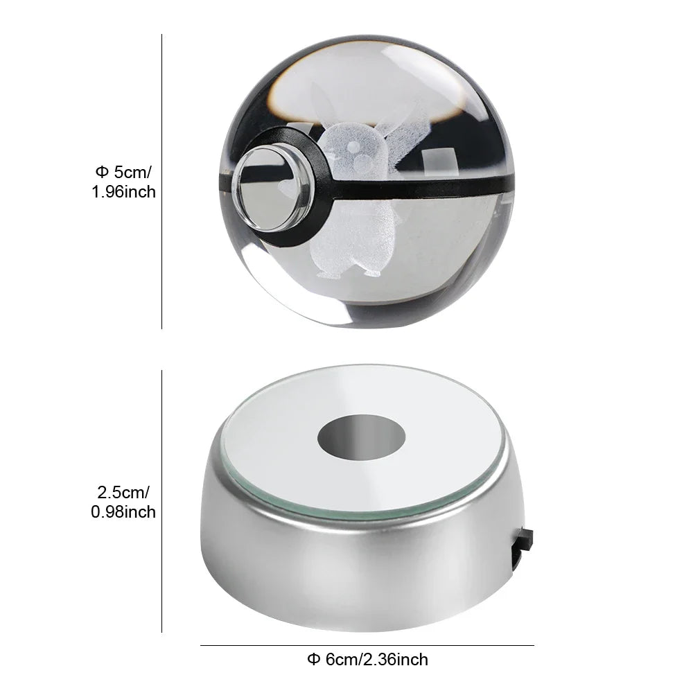 Pokémon 3D Crystal Ball LED – Pikachu, Gengar, Eevee, Mewtwo